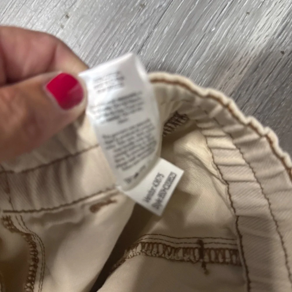 PacSun Elastic Waist Cargo Pants Womens Small Beige Utility Carpenter Jogger Cas